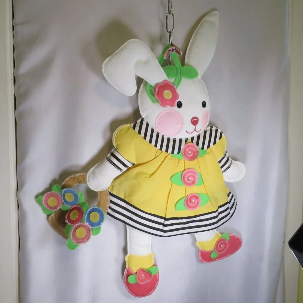 VTG Mary Engelbreit Baby & Me Wall Hanging Set Sailor Bear & Floral Bunny Large